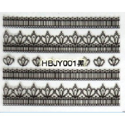 Стикер за Нокти Дантела Черна HBJY001